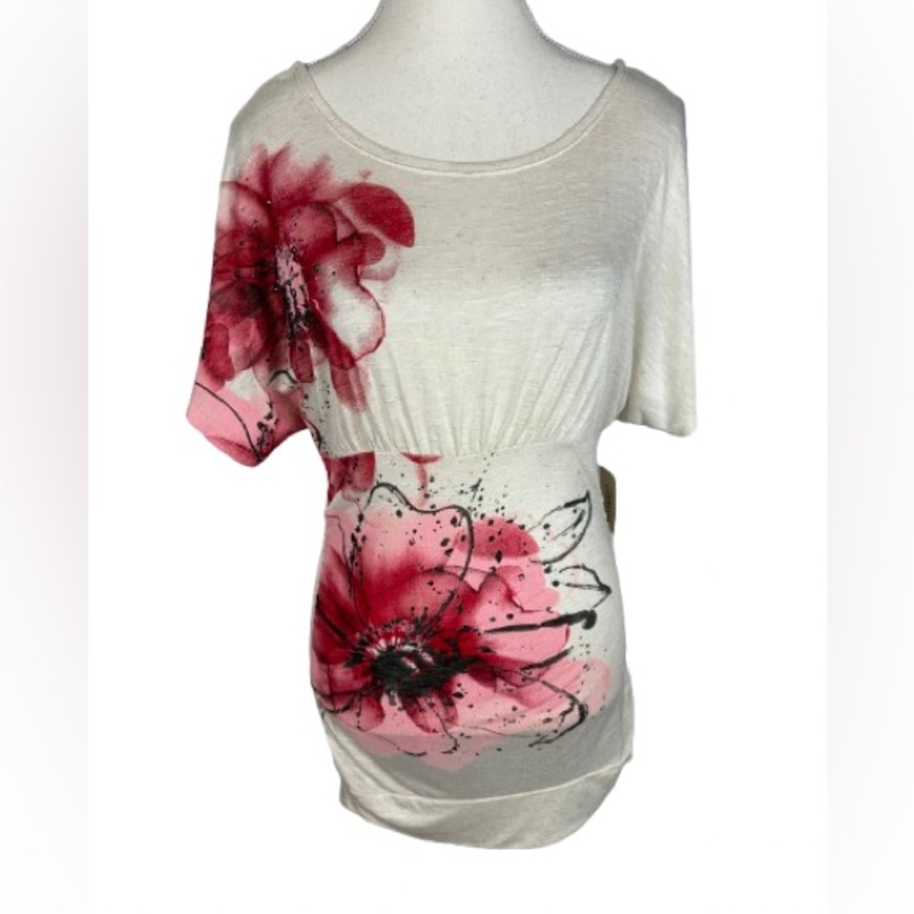Forever 21 Pink Floral Dolman Sleeve Dress Size S